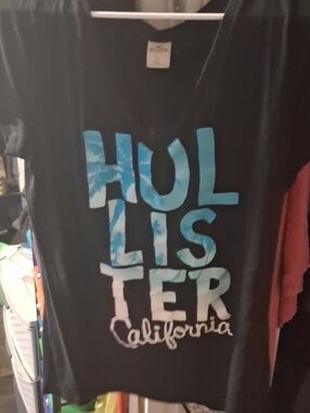 Hollister Black Tee with Blue Gradient Logo